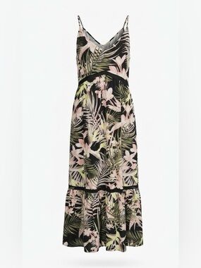 CeCe Tropical Floral Crochet Midi Dress - Size 10